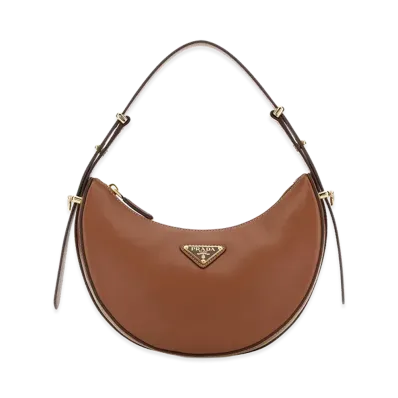 PRADA Wonen's Leather Arquè Handbag "Brown"