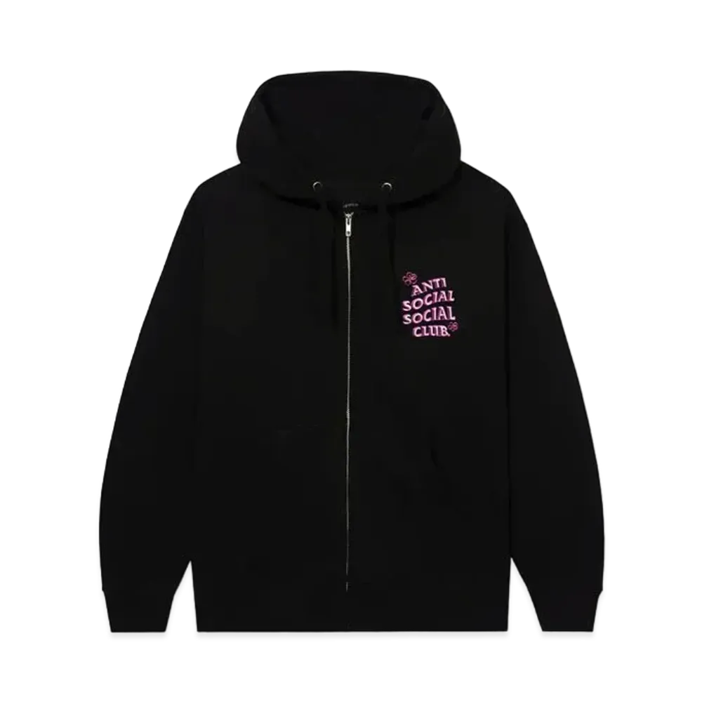 ANTI SOCIAL SOCIAL CLUB FA22 Coral Crush Black Zip Hoodie "Black"