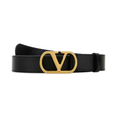Valentino Leather Vlogo Belt "Black"
