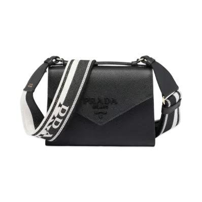 PRADA Monochrome Saffiano Leather Bag "Black"