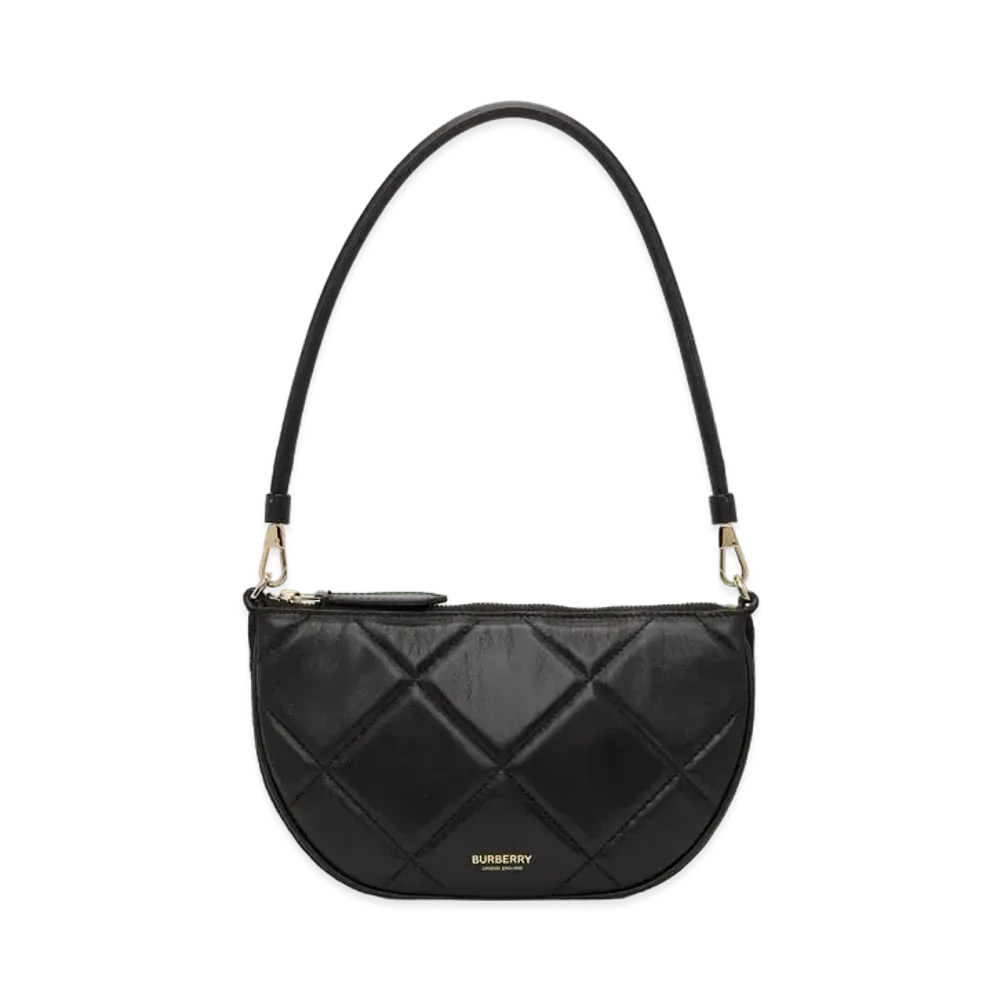 Burberry Quilted Lambskin Olympia Pouch "Black"