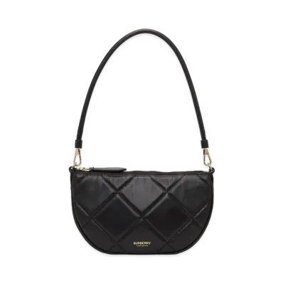 Burberry Quilted Lambskin Olympia Pouch "Black"