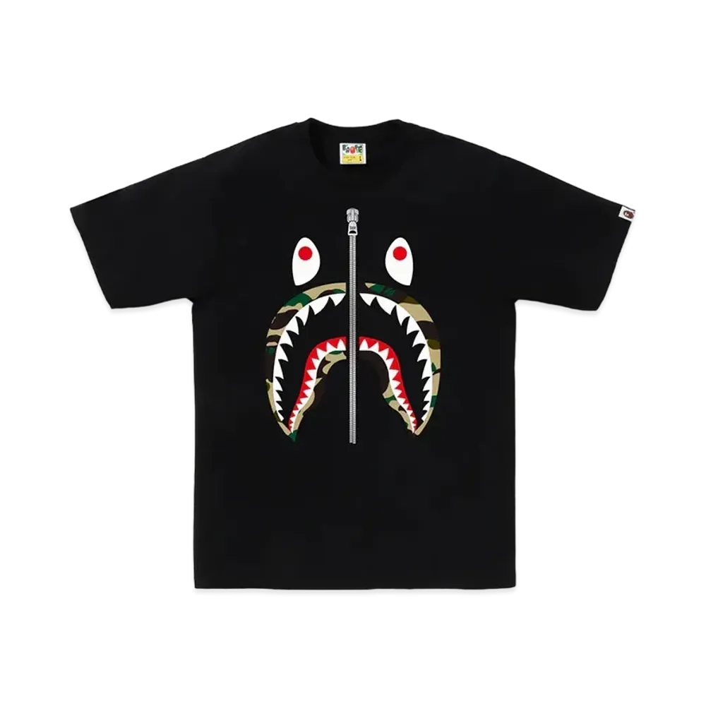A BATHING APE 1st Camo Shark Tee "Black/Yellow"