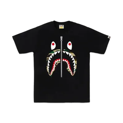A BATHING APE 1st Camo Shark Tee "Black/Yellow"