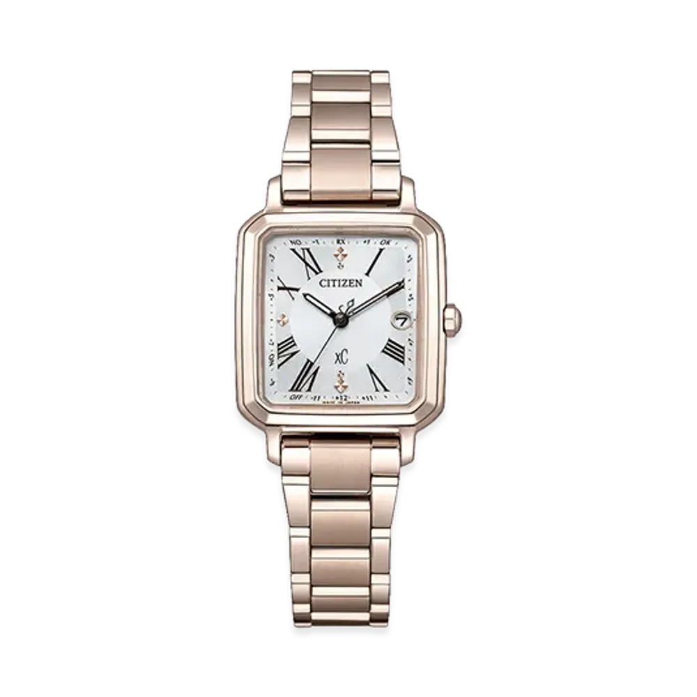 CITIZEN Women's XC Hikari Collection Eco-Drive with Interchangeable Strap Super Titanium "Pink Gold/Brown"