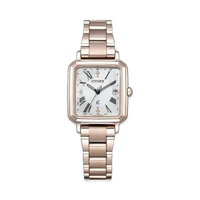 CITIZEN Women's XC Hikari Collection Eco-Drive with Interchangeable Strap Super Titanium "Pink Gold/Brown"