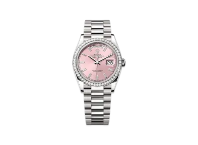 ROLEX Day-Date 36mm White Gold Diamond 128349RBR "Pink"