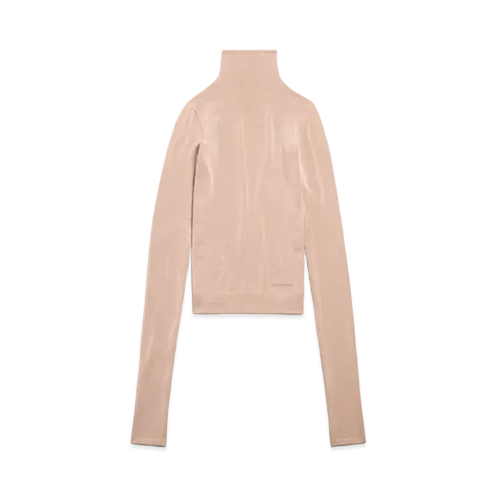 BALENCIAGA Women's Turtleneck in Tubular Jersey "Light Beige"