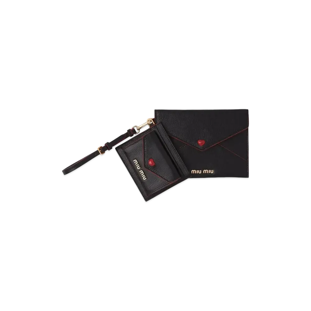 MIU MIU Madras Love Envelope Purse "Black"