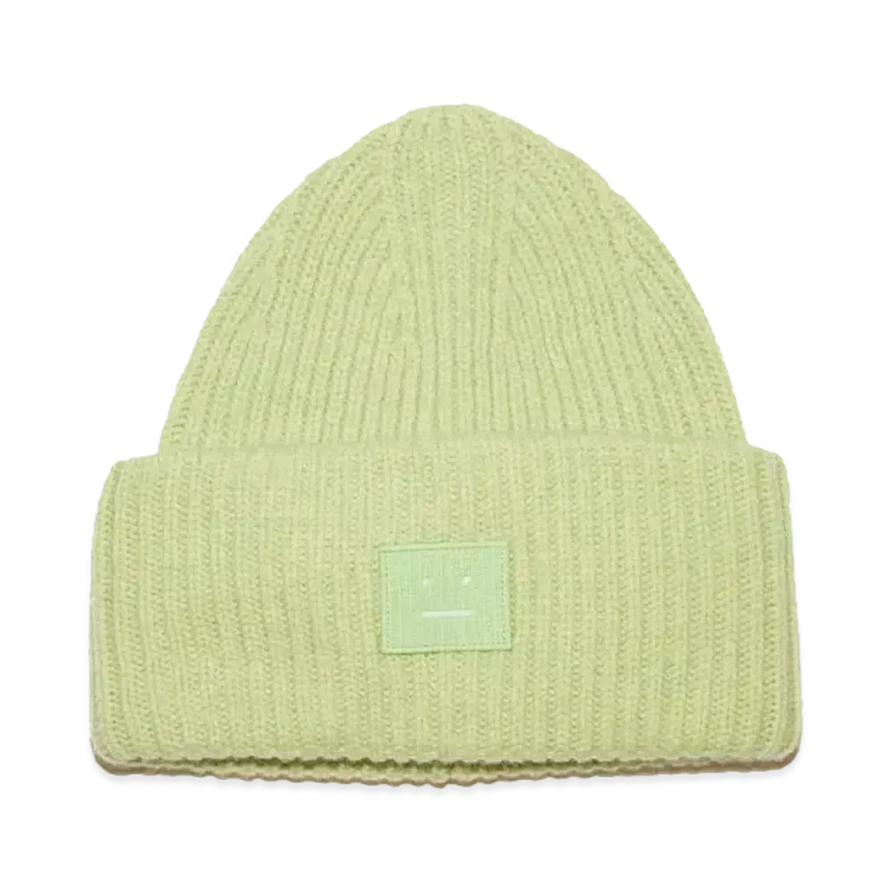 Acne Studios Large Face Logo Beanie "Pale Green Melange"