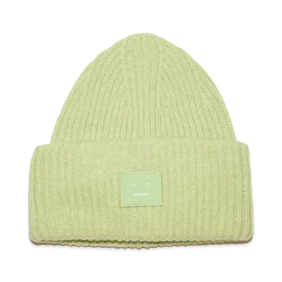 Acne Studios Large Face Logo Beanie "Pale Green Melange"
