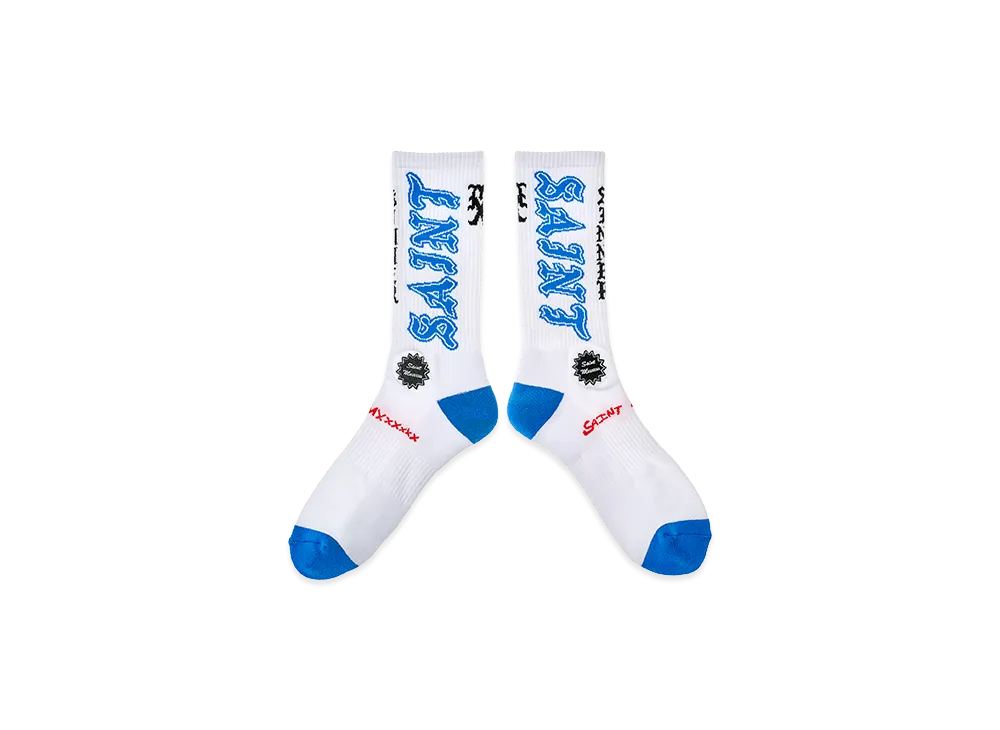 SAINT Mxxxxxx Socks Aint "White/Blue"