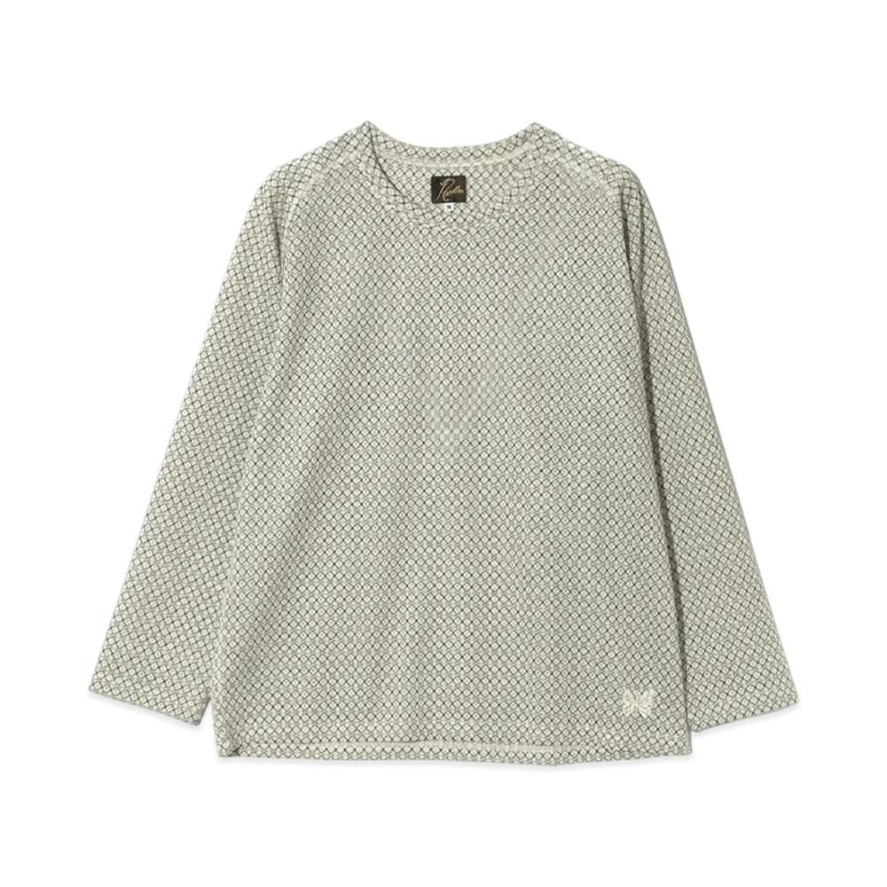 NEEDLES L/S U-Neck Tee - R/PE Russell "White"