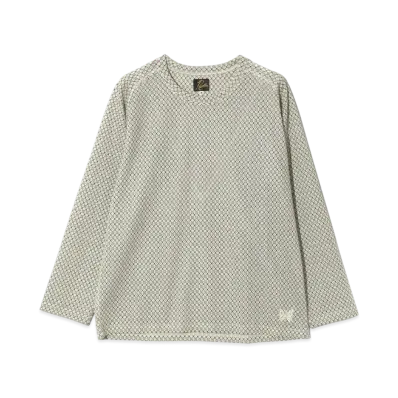 NEEDLES L/S U-Neck Tee - R/PE Russell "White"