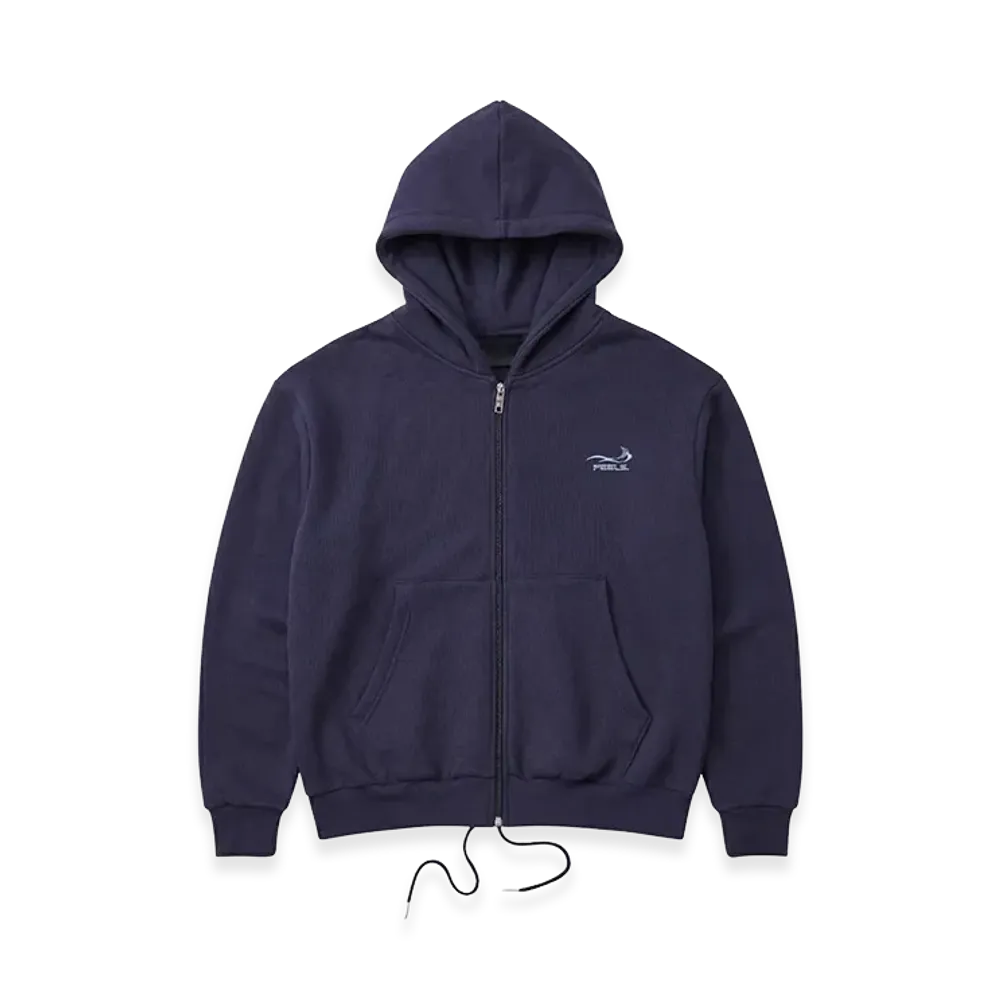 FEELS. Premium Weight Zip Up Hoodie "Navy"