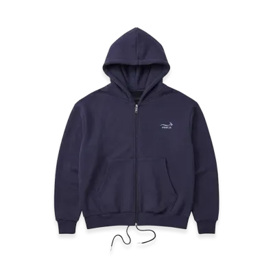 FEELS. Premium Weight Zip Up Hoodie "Navy"