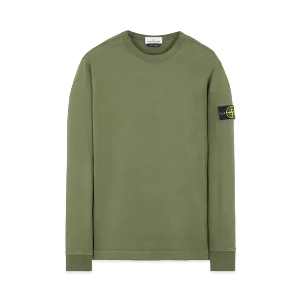 Stone Island 64450 GAUZED COTTON JERSEY "Sage Green"