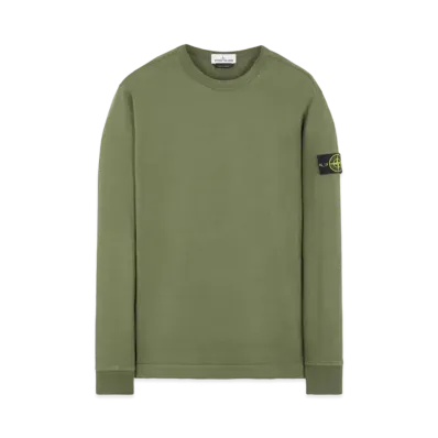 Stone Island 64450 GAUZED COTTON JERSEY "Sage Green"