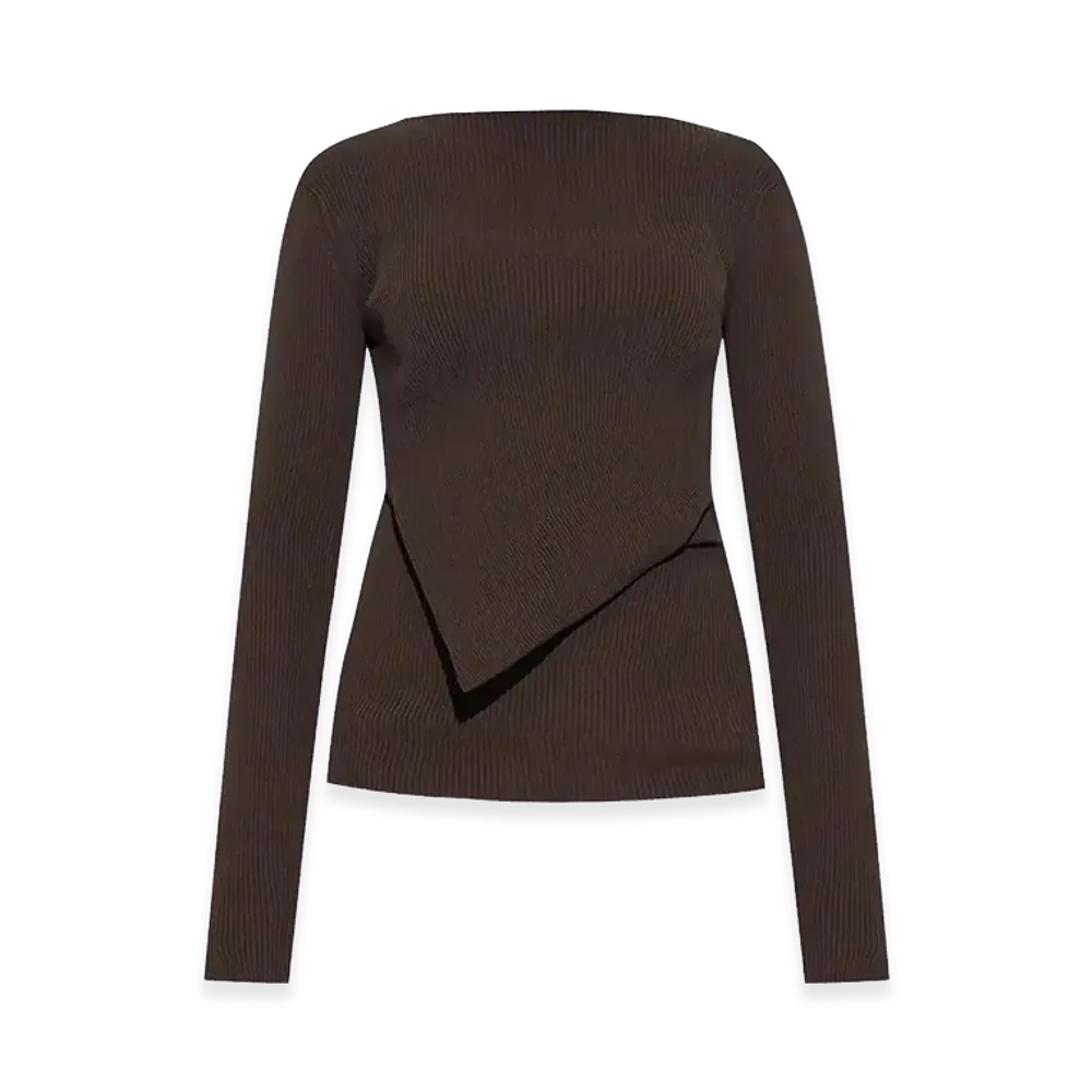 Rick Owens Women's Ribbed Knit Sweater "Taupe"