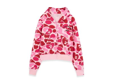 A BATHING APE x BABY MONSTER Women's Heart Badge Zip Hoodie "Pink"