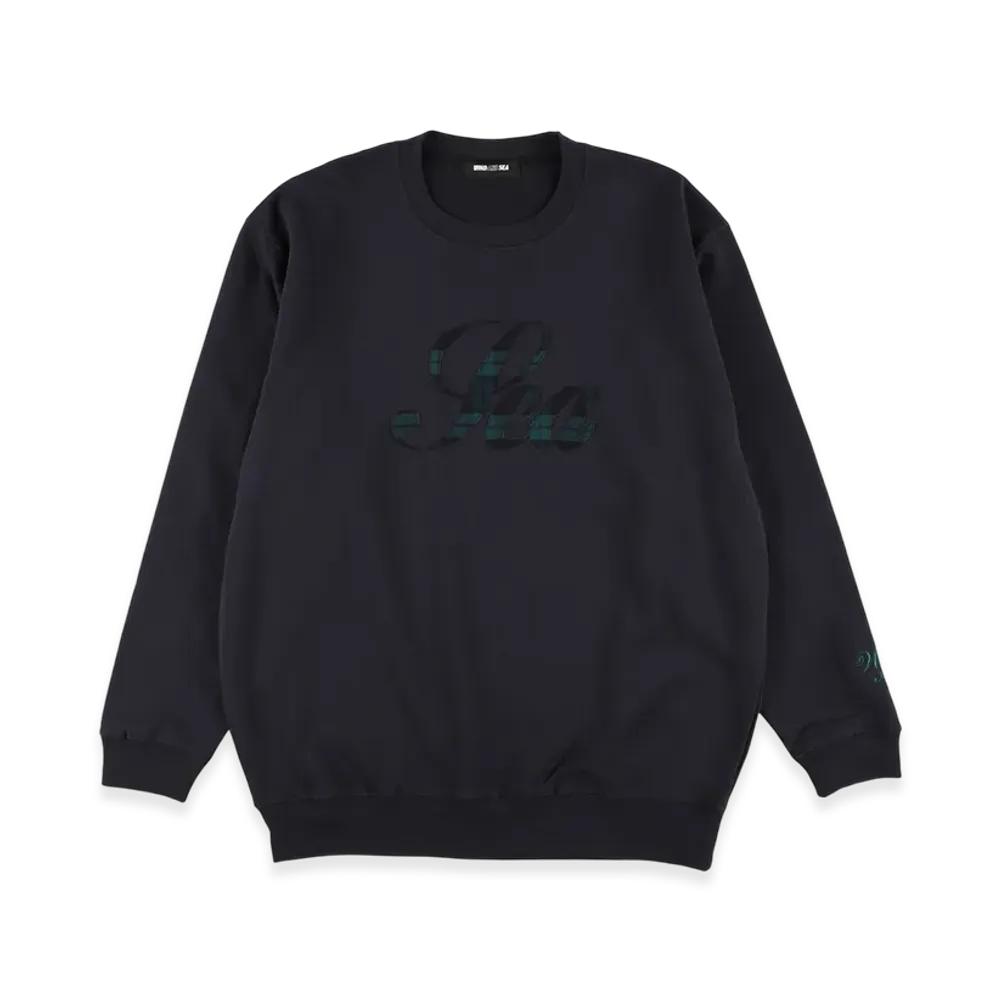 WIND AND SEA Script Crew Neck Sweatshirt "Navy"