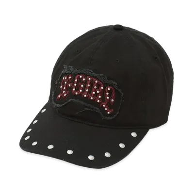X-Girl Women's Studded Logo Patch 6Panel Cap "Black"