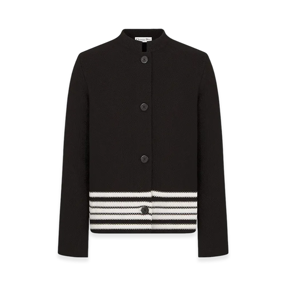 Dior Women's Mariniere Jacket Silk Knit "Black/White"