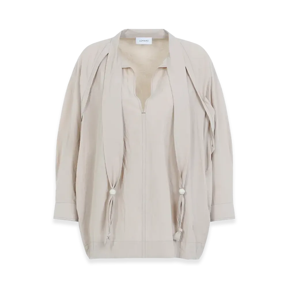 LEMAIRE Women's Blouse With Scarf "Greige"