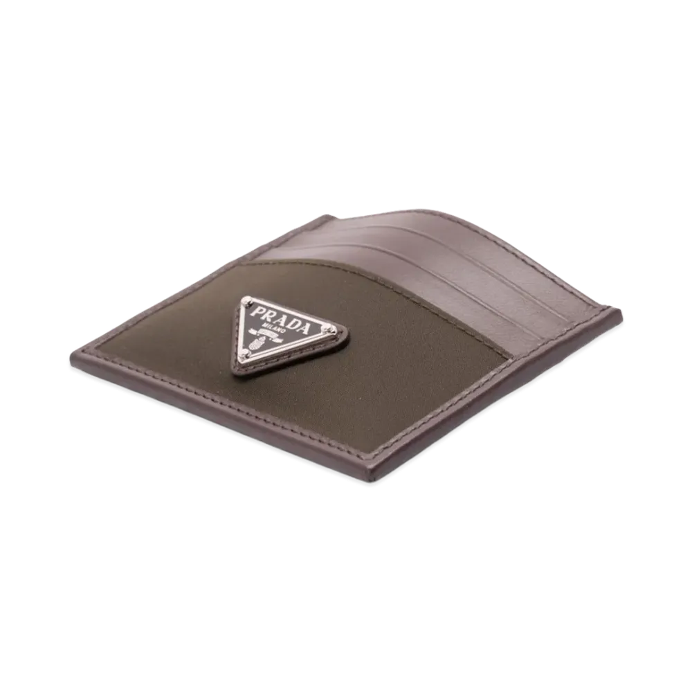 PRADA Nylon Leather Cardholder "Green"