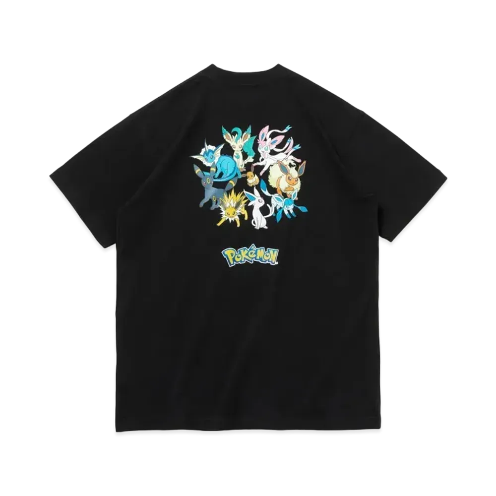 NEW ERA x Pokemon Short Sleeve Cotton Tee Pikachu Eevee Friends Regular Fit "Black"