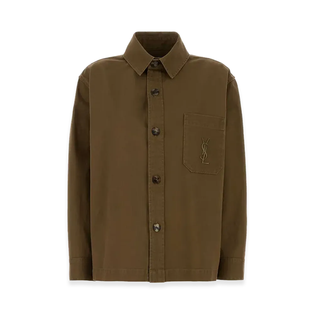 Saint Laurent Women's Cotton Blend Shirt "Brown"