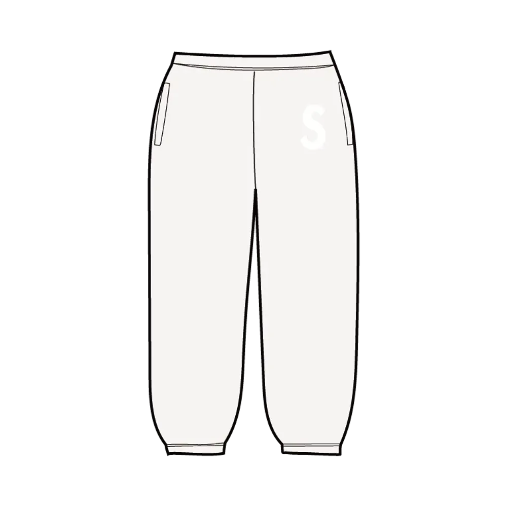 Supreme S Logo Sweatpant (25FW) "White"