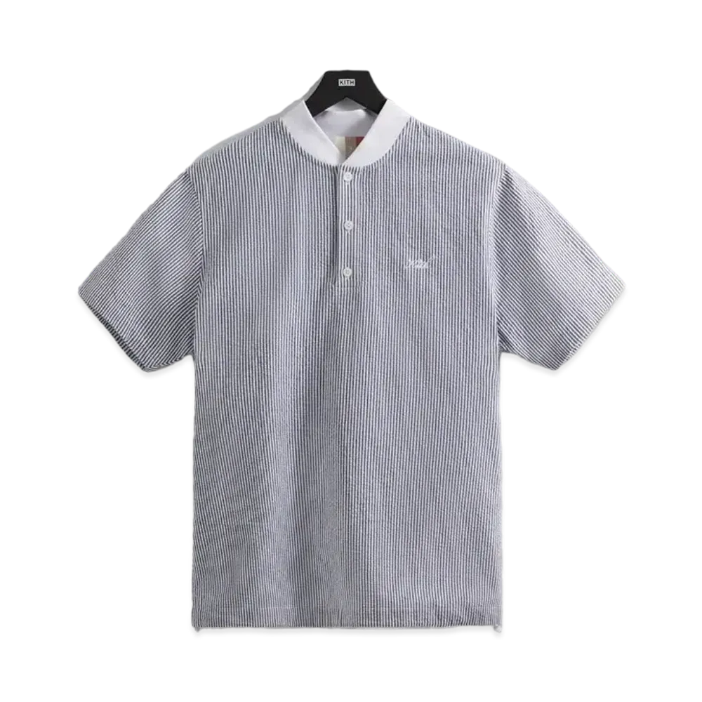 Kith Seersucker Pearson Henley Pullover "Nocturnal"