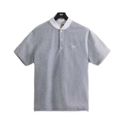 Kith Seersucker Pearson Henley Pullover "Nocturnal"