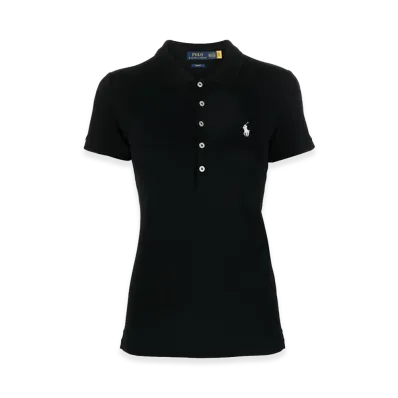 Polo Ralph Lauren Women's Cotton Polo Shirt With Logo "Black"