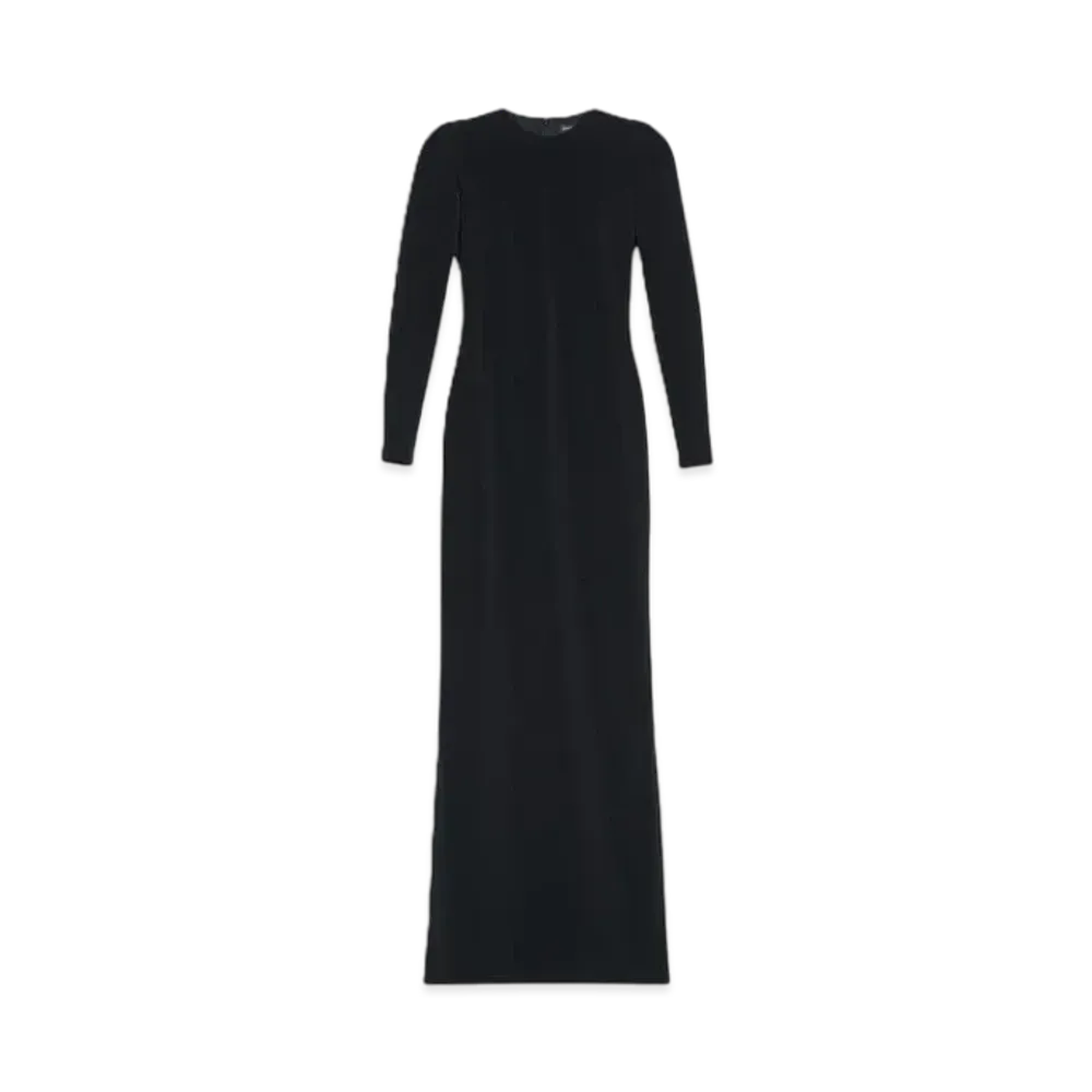 BALENCIAGA Women's Maxi Crew Neck Dresses "Black"
