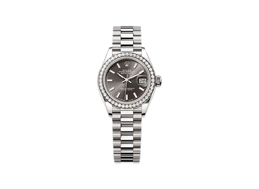 ROLEX Lady-Datejust 28mm White Gold Diamond 279139RBR "Dark Grey"