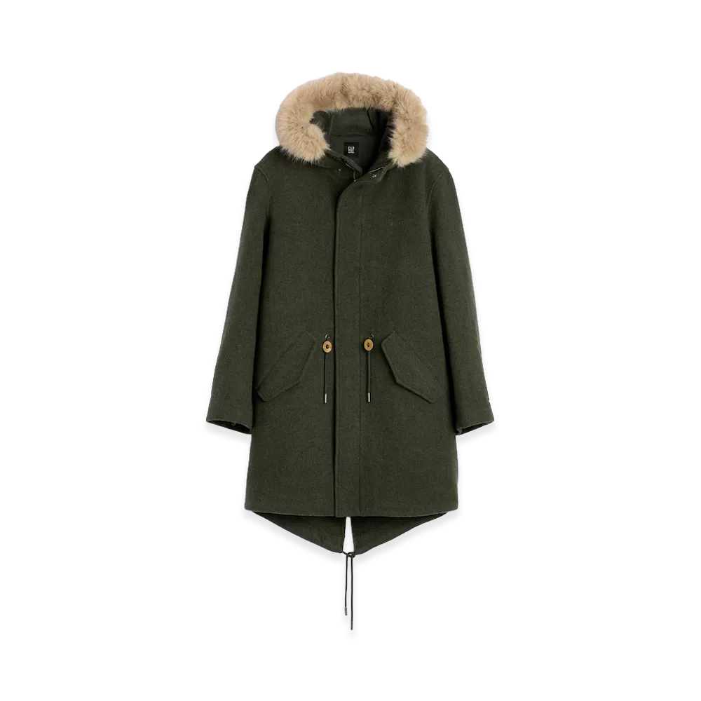 Gap x A.P.C. Hooded Oversized Wool Blend Outerwear "Evergreen"