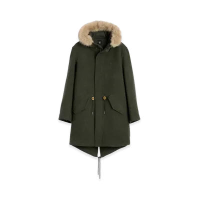 Gap x A.P.C. Hooded Oversized Wool Blend Outerwear "Evergreen"