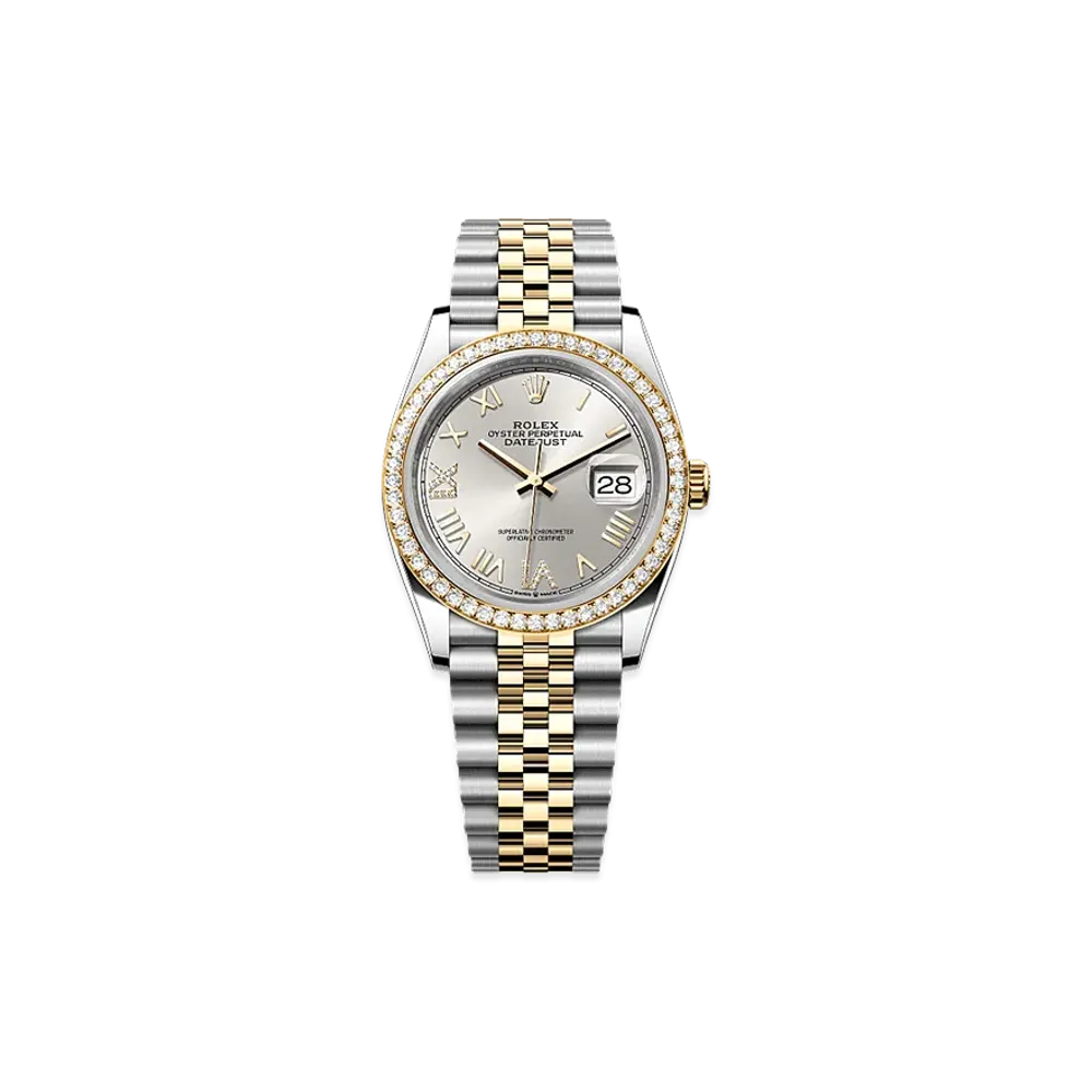 ROLEX Datejust 36 Oystersteel & Yellow Gold Diamond "Silver"