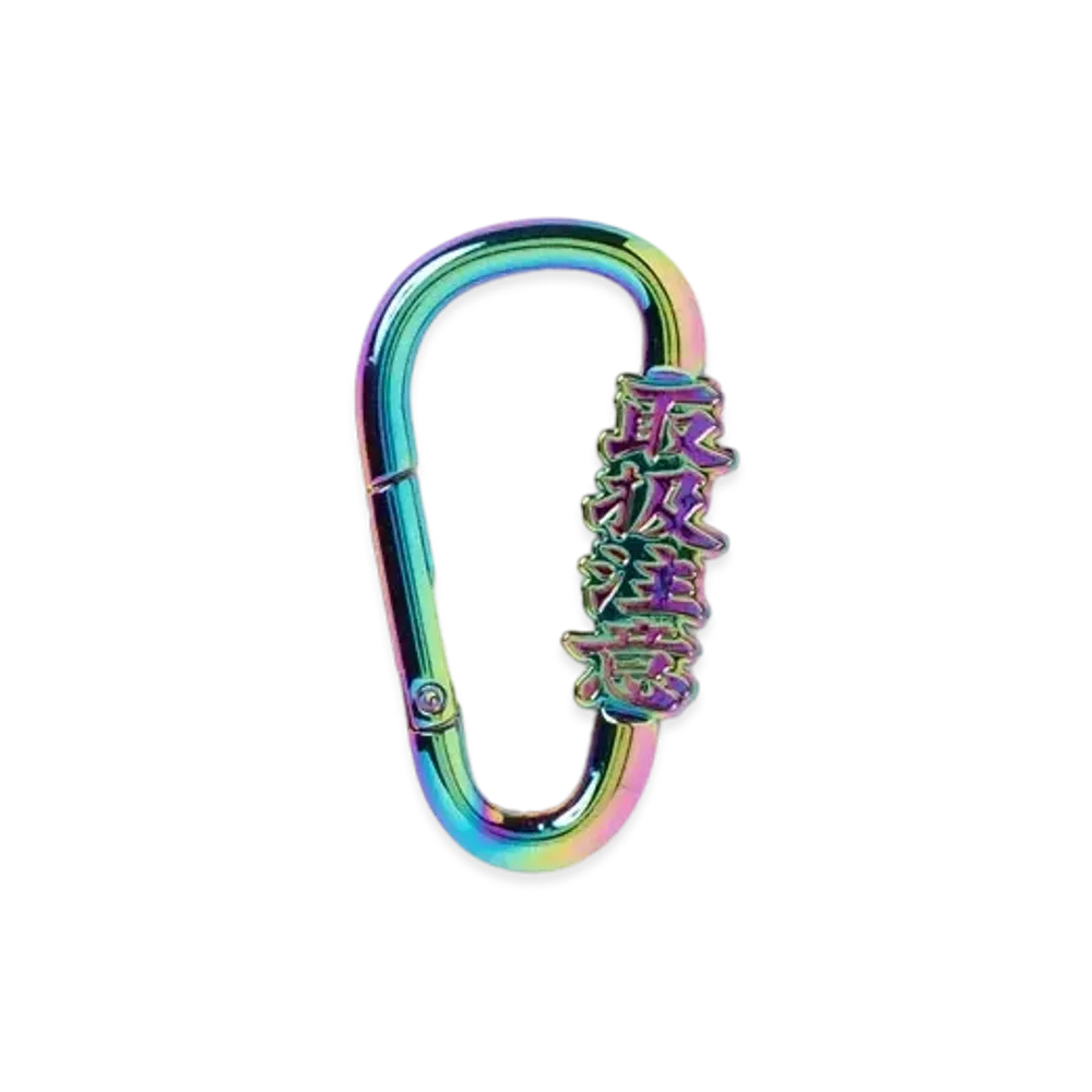 Black Eye Patch Handle With Care Carabiner "Iridescent"