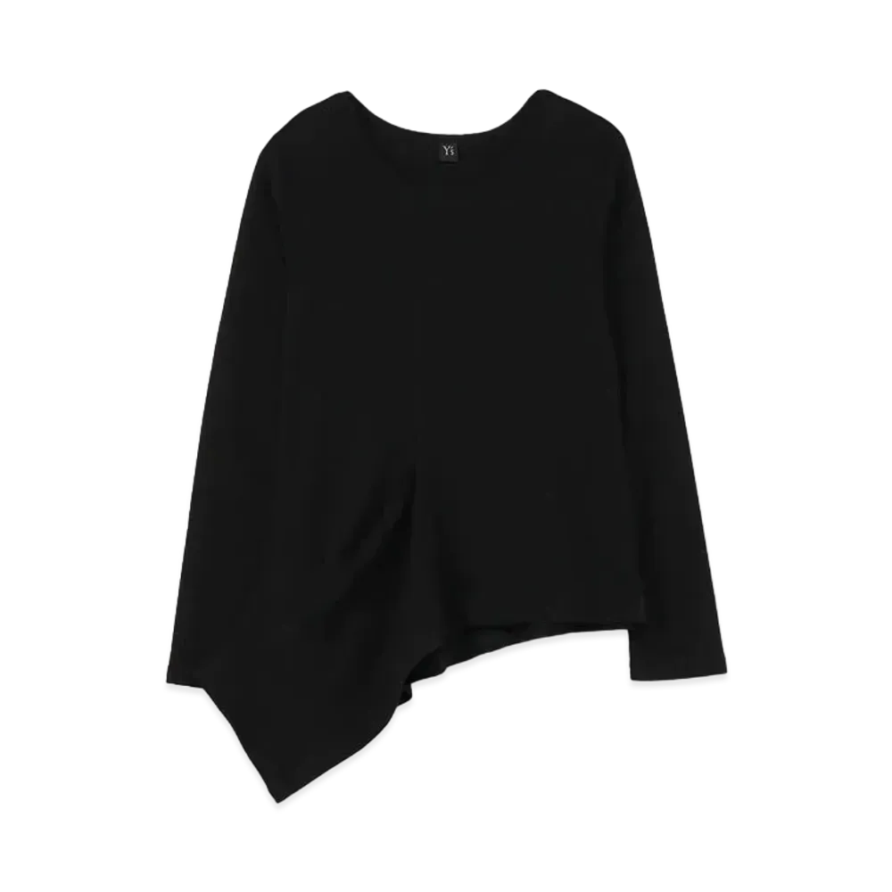 Yohji Yamamoto Y's SMOOTH FRONT DRAPE T "Black"