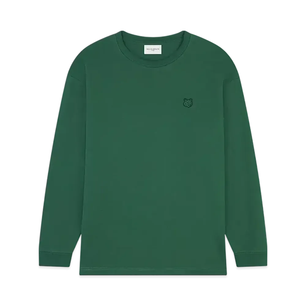 Maison Kitsune Bold Fox Head Patch Comfort Long Sleeve T-Shirt "Bottle Green"