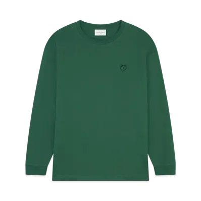 Maison Kitsune Bold Fox Head Patch Comfort Long Sleeve T-Shirt "Bottle Green"