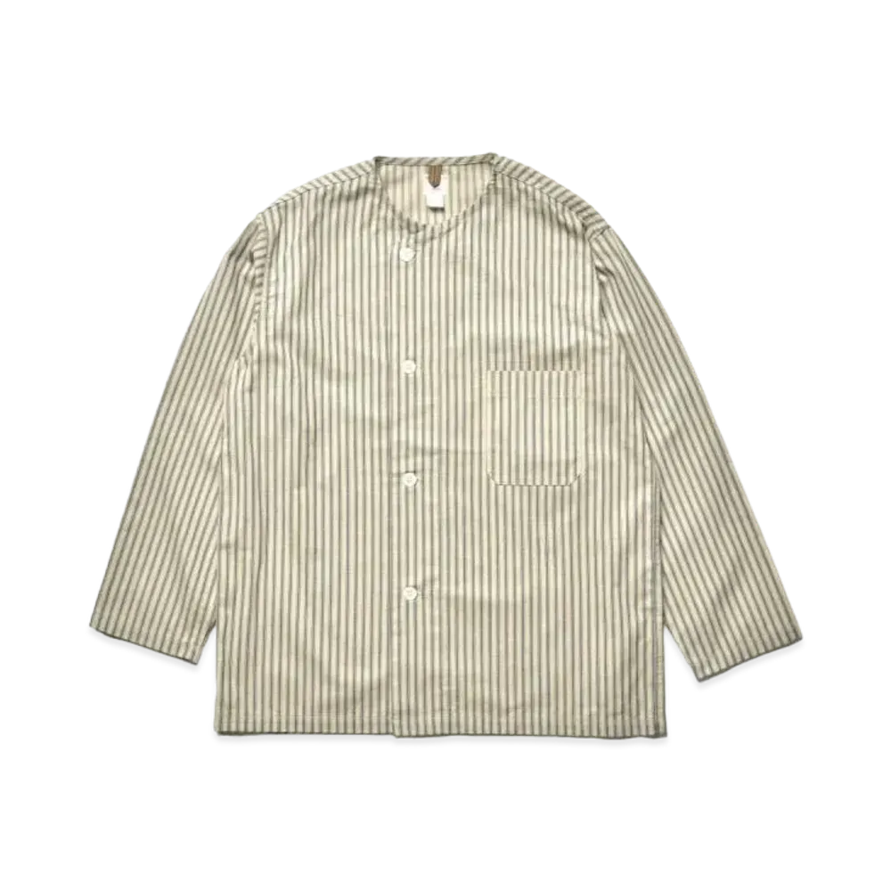THE REAL McCOY'S Ticking Stripe Pajama Shirt "Ecru"