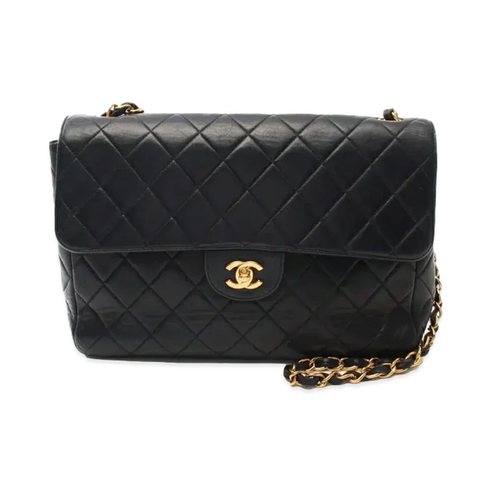 CHANEL Deca Coco Matelasse W Chain Lambskin "Black/Gold"