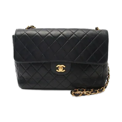 CHANEL Deca Coco Matelasse W Chain Lambskin "Black/Gold"