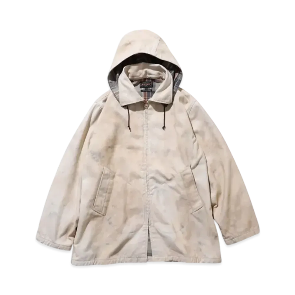 BEAMS Sportsman Coat Hard Twisted Oxford Print "Cement"