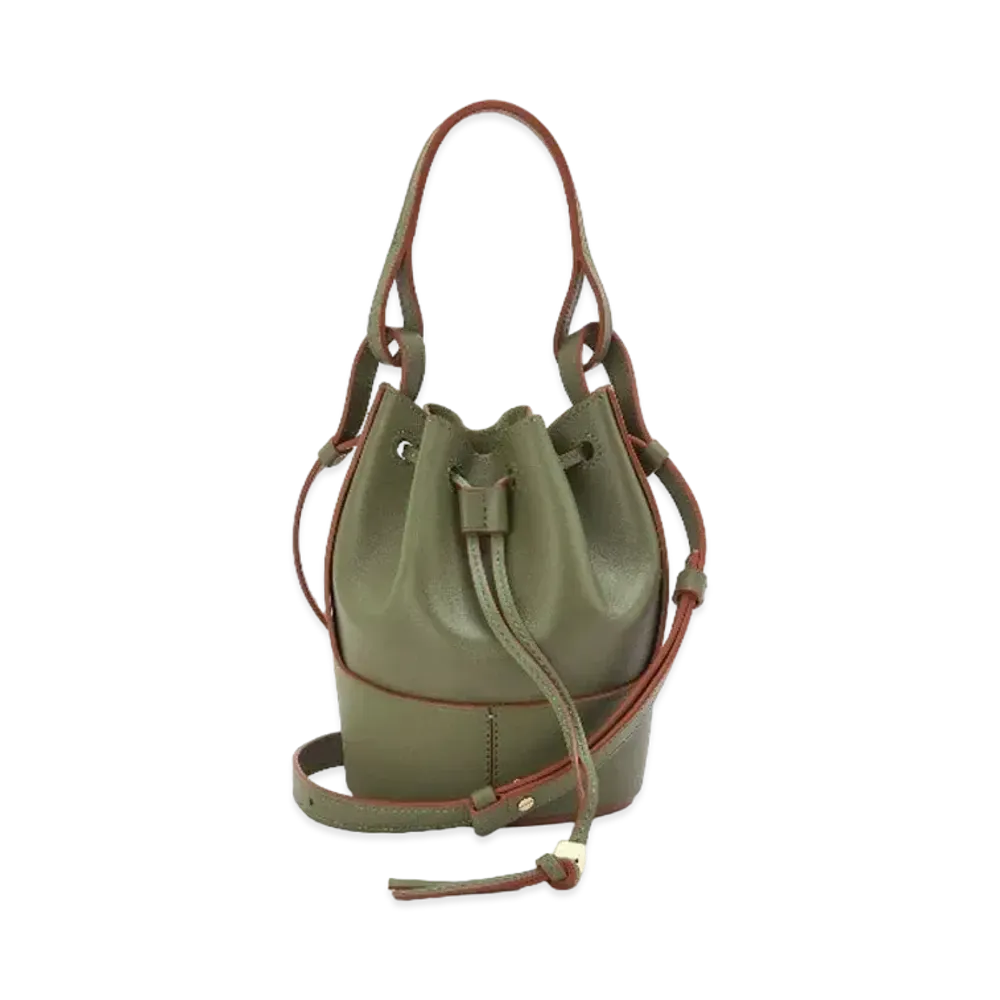 LOEWE Mini Balloon Bag In Nappa Calfskin "Avocado Green"