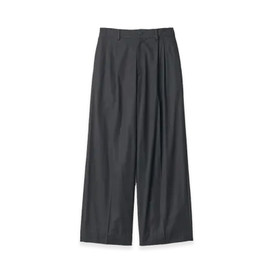 ssstein Cotton Rayon Easy Long Wide Trousers "Black"